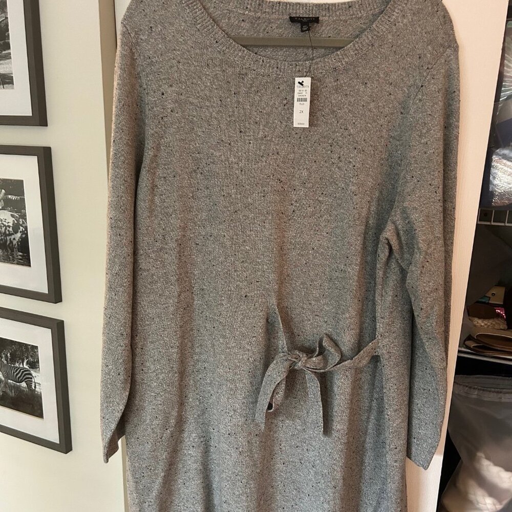 Talbots Tweed Side Tie Sweater Dress - Plus Size, New with Tags